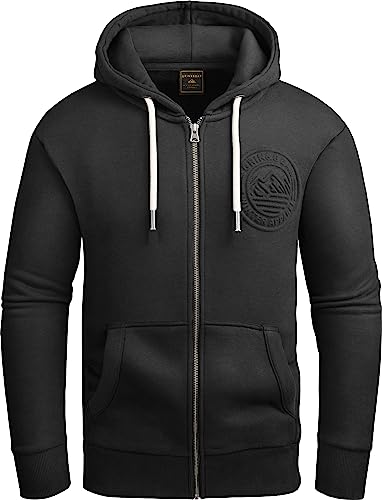 Grin&Bear Hoodie Herren Sweatshirt mit Reißverschluss GEC602 Schwarz L von Grin&Bear