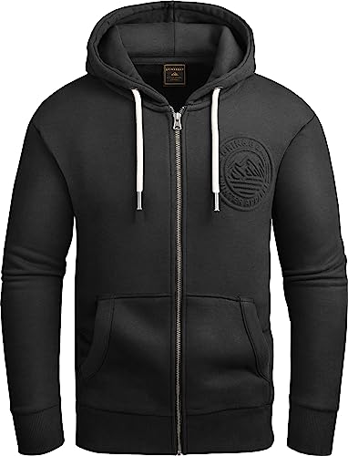Grin&Bear Hoodie Herren Sweatshirt mit Reißverschluss GEC602 Schwarz S von Grin&Bear