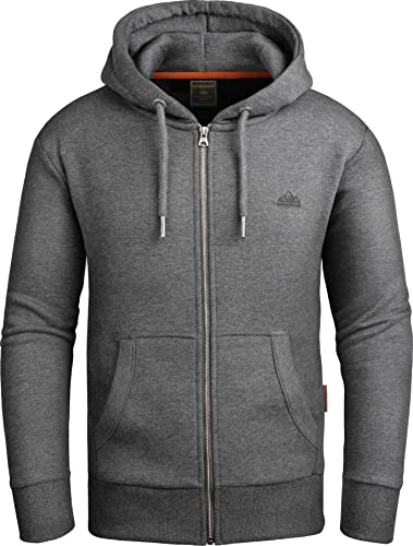 Grin&Bear Hoodie Herren Sweatshirt mit Reißverschluss GEC605 Anthrazit L von Grin&Bear