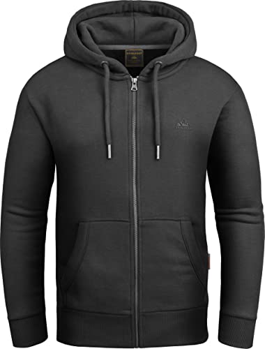 Grin&Bear Hoodie Herren Sweatshirt mit Reißverschluss GEC605 Schwarz L von Grin&Bear