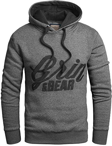 Grin&Bear Slim fit Signatur Logo Jacke Kapuze Hoodie Sweatshirt Kapuzenpullover, anthrazit, L, GEC469 Grin&Bear Slim fit Signatur Logo Jacke Kapuze Hoodie Sweatshirt Kapuzenpullover, anthrazit, L, GEC469 von Grin&Bear