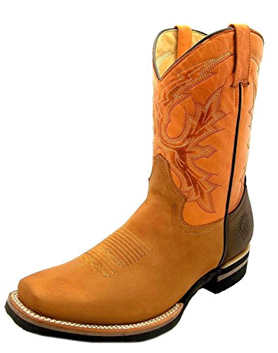 Grinders EL Paso Herren Western Cowboy Stiefel, Beige, Größe 44 von Grinders