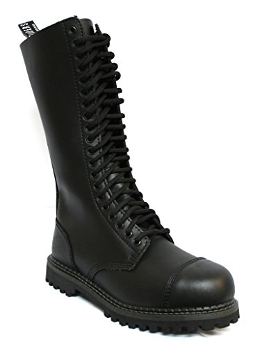 Grinders König Schwarz Herren Unisex Sicherheit Stahlkappe Militär Punk Stiefel 38 von Grinders