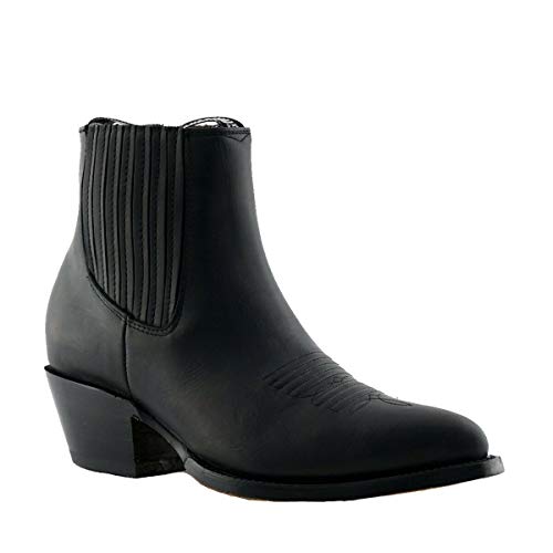 Grinders Mühlen Unisex Maverick Schwarz Leder Western Cowboy Tanzende Stiefeletten 43 von Grinders