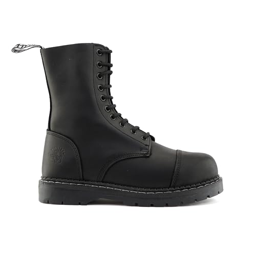 Grinders Unisex-Schnürstiefel Stag ACS aus Leder Mit Stahlkappe, Schwarz von Grinders