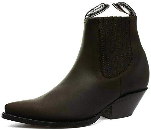 Herren Mühlen Mustang Braun Schlüpfen Cowboy Western Chelsea Stiefelette 40 von Grinders