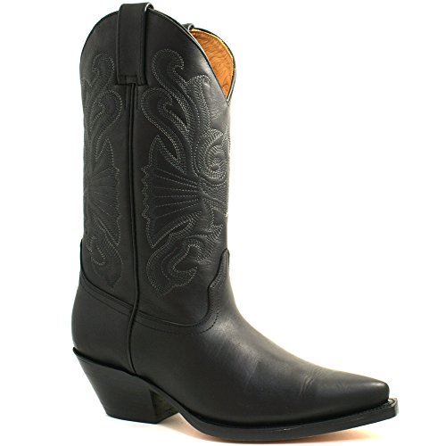 MENS GRINDERS BUFFALO BLACK LEATHER COWBOY WESTERN TALL POINTED TOE BOOTS-UK 12 (EU 46) von Grinders