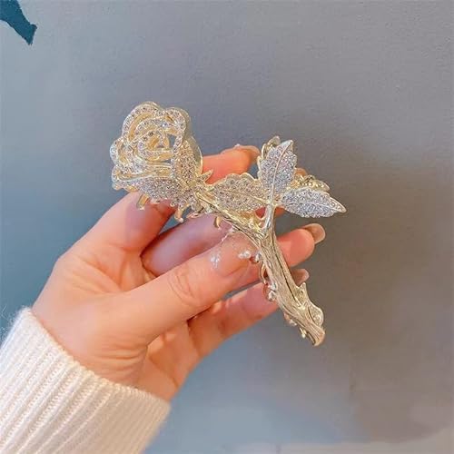 2022 Fashion Large Hair Claw Clips for Women Flower Butterfly Note Branches Elegant Non Slip Big Hair Claw Hair Jaw Hair Barrette Strong Hold for Thin Thick Curly Hair Christmas Thanksgiving (Rose) von Grindrom