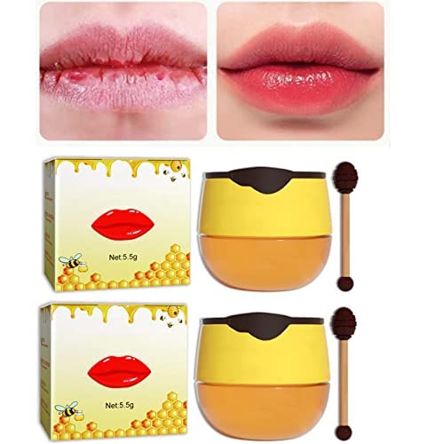 2022 Honey Lip Mask Sleeping Lip Mask, Propolis Moisturizing Honey Lip Mask Lip Balm Nourishing Anti-Wrinkle Lip Care, Restore, Hydrate & Plump Dry, Chapped Lips (2 Pcs) von Grindrom