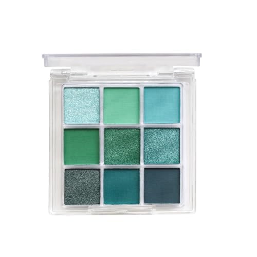 9 Colors Eyes Eyeshadow Palette, Shiny Shimmer Matte Eye Shadows Palette, Highly Pigmented Make-up Eyeshadow Palettes, Cool Smoky Eye Shadow Pallets for Women Girls (Green) von Grindrom