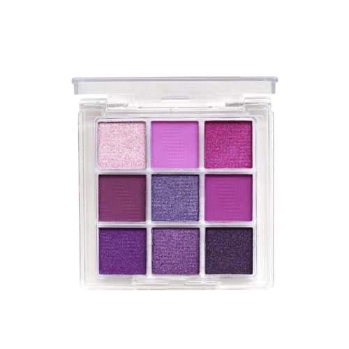 9 Colors Eyes Eyeshadow Palette, Shiny Shimmer Matte Eye Shadows Palette, Highly Pigmented Make-up Eyeshadow Palettes, Cool Smoky Eye Shadow Pallets for Women Girls (Purple) von Grindrom