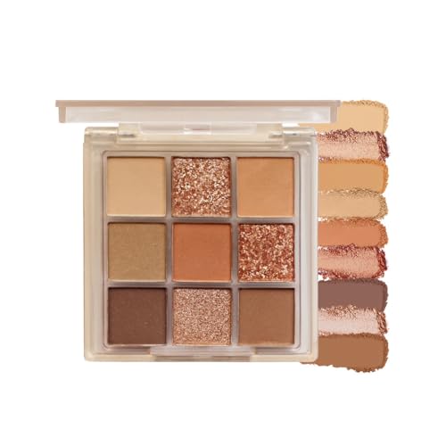 9 Colors Eyes Eyeshadow Palette, Warm Color Shiny Shimmer Matte Eye Shadows Palette, Highly Pigmented Make-up Eyeshadow Palettes, Cool Smoky Eye Shadow Pallets for Women Girls (Style 2) von Grindrom