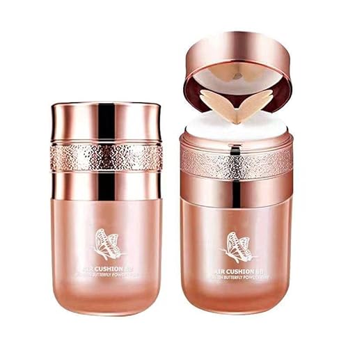 Butterfly Cushion BB Cream, feuchtigkeitsspendender Concealer Makeup Base Primer BB Liquid Foundation, Brightening Foundation Even Skin Tone Makeup Base Primer (Elfenbeinweiß) von Grindrom