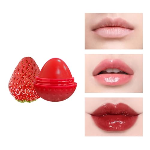 Cute Strawberry Lip Balm, Hydrating Moisturizing Lipstick Tinted Lip Oil Lipbalm, Long-lasting Lip Care Nourishing Texture for Winter Women Girls (#02) von Grindrom