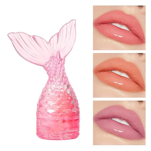 Mermaid Color Changing Lip Balm, PH Temperature Lipstick, Moisturizing Diamond Tinted Hydrating Lip Balm, Long Lasting Lip Oil Makeup Lipstick for Women Girls (#04) von Grindrom