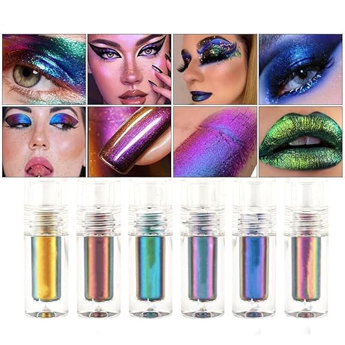 Optical Chameleon Liquid Glitter Eyeshadow, Color Changing Glitter Liquid Eye Shadow, Waterproof High Pigment Shimmer Long Lasting Quick Drying Liquid Eye Shadow for Women Girls (color #01) von Grindrom