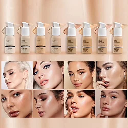 Soft Matte Full Coverage Foundation, Flawless Oil control Make Up Concealer Foundation, Waterproof Long-Lasting Liquid Foundation Brighten Skin for Women Girls Makeup 30ML (06#) von Grindrom