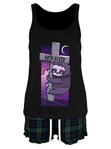 Damen Schlafanzug Goth Sloth schwarz von Grindstore