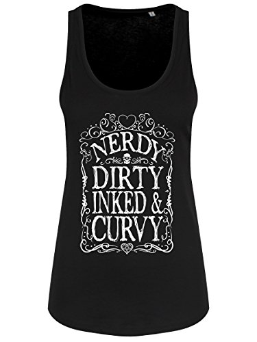 Grindstore Damen Tank Top Nerdy Dirty Inked & Curvy leicht schwarz von Grindstore