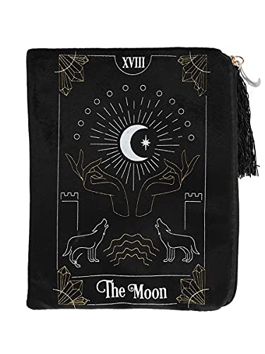Mystical Mehrfarbige Tarotkartentasche mit Reißverschluss, 20 cm x 15 cm, Samtbeutel mit eleganter Quaste und Charm, kompakte Größe für Tarotdecks, Kristalle und Schätze, 1 Stück von Grindstore