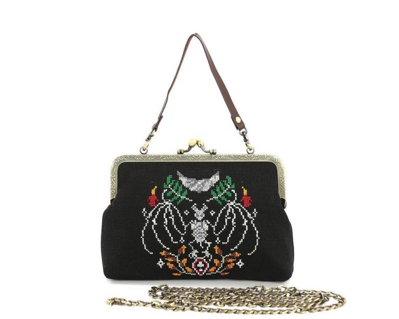 Grindstore Handtasche Gothic Handtasche Skull Bat im Vintage-Stil Fledermaus (1-tlg) von Grindstore