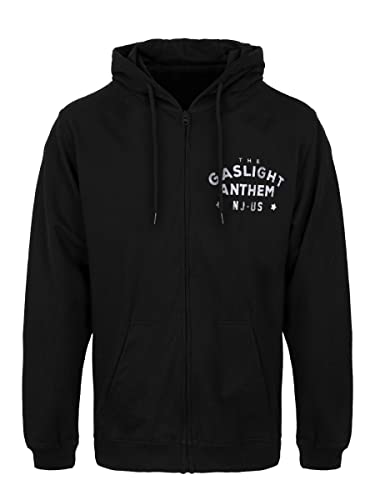 Grindstore Herren The Gaslight Anthem Boxing Gloves Zipped Hoodie Kapuzenpullover Schwarz von Grindstore