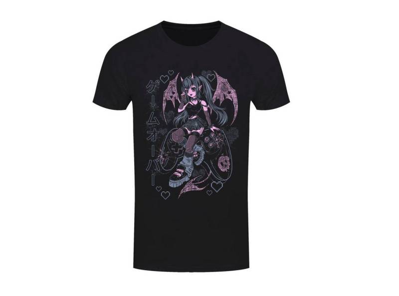 Grindstore Print-Shirt Anime Shirt in schwarz Cosmic Boop Defeated Gothic Shirt Anime aus Baumwolle mit Print von Grindstore