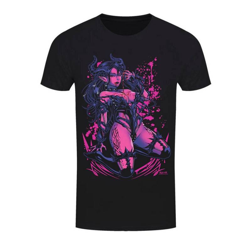 Grindstore Print-Shirt Anime Shirt in schwarz Requiem Collective Kat Gothic Shirt Anime aus Baumwolle mit Print von Grindstore