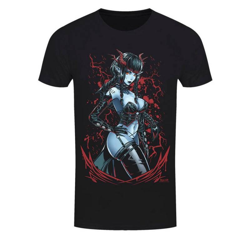 Grindstore Print-Shirt Gothic / Anime Shirt in schwarz Requiem Collective Ruby Gothic Shirt Anime aus Baumwolle mit Print von Grindstore