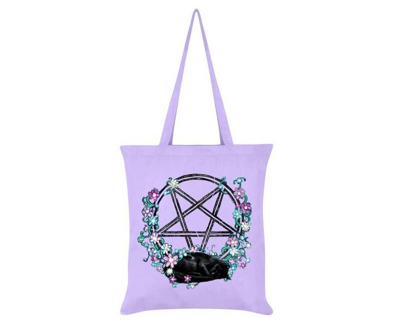 Grindstore Schultertasche Gothic Stofftasche in Türkis Cat & Pentagram von Grindstore