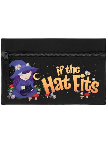 Grindstore Schwarze Federmappe mit Aufschrift "Witch If The Hat Fit" von Grindstore
