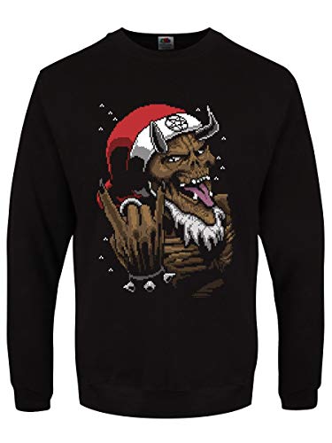 Herren Sweater Satan Rocks Weihnachtspullover schwarz von Grindstore