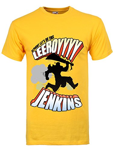 Herren T-Shirt Alright Let's Do This Leeroy Jenkins gelb von Grindstore