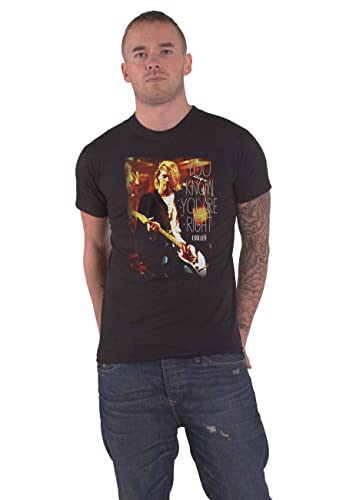 Kurt Cobain You Know You're Right Männer T-Shirt schwarz. Offiziell lizenziert von Rockoff Trade