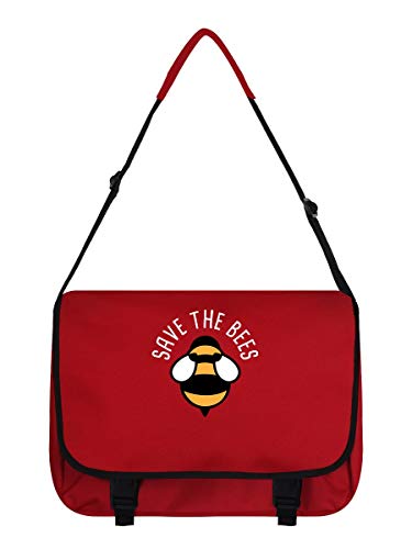 Messenger-Bag Save The Bees 38 x 33 cm rot von Grindstore