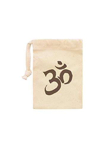 Spiritual Om Kordeltasche Sahne 10x13cm von Grindstore