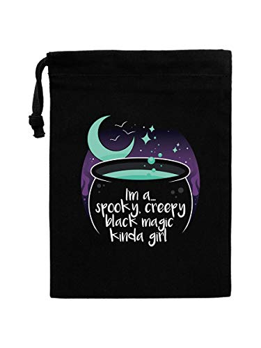 Spooky Creepy Magic Kinda Girl Kordeltasche Schwarz 15x20cm von Grindstore