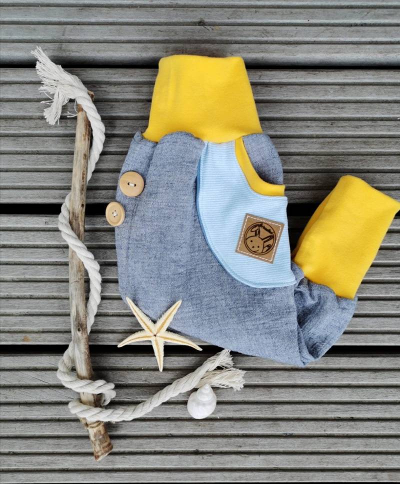 Mitwachsende Pumphose Musselin Gelb von GrinseHasi