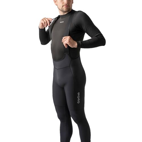 GripGrab PACR Thermo Winter Bib Tights ohne Polster Radsport Trägerhose Ungepolstert Rennrad MTB Gravel Bike Radhose Herren Lang von GripGrab