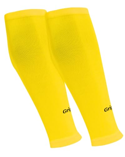 GripNin9 Stutzen ohne Socken Fußball Herren Kinder Einheitsgröße Atmungsaktive agbeschnittene Fussball-Stutzen in schwarz weiß rot blau grün gelb One Size Football Tube Sleeves Beinlinge Stulpen von GripNin9