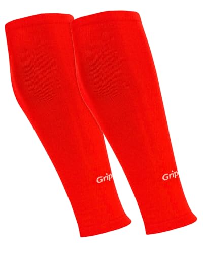 GripNin9 Stutzen ohne Socken Fußball Herren Kinder Einheitsgröße Atmungsaktive agbeschnittene Fussball-Stutzen in schwarz weiß rot blau grün gelb One Size Football Tube Sleeves Beinlinge Stulpen von GripNin9
