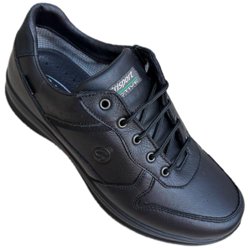 Grisport City Rockman Mokassins aus Leder, bequem, wasserdicht, Gritex – herausnehmbare Einlegesohle – Active Boden, Schwarz geölt 2, 45 EU von Grisport