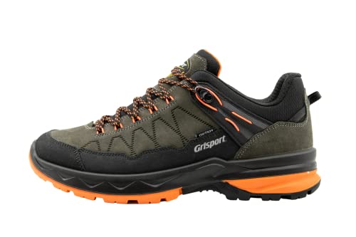 Grisport Cross Evolution Tras Herren,Männer,Trekkingschuhe,Trailrunning-Schuhe,Wanderhalbschuhe,wasserabweisend,Gritex, Anthracite/Orange, EU 41 von Grisport