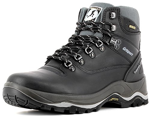 Grisport Damen und Herren Outdoorstiefel,Trekkingstiefel,Wanderstiefel,Echtleder,atmungsaktiv,wasserabweisend,Gritex Membran,Vibramsohle,Schwarz, EU 40 von Grisport