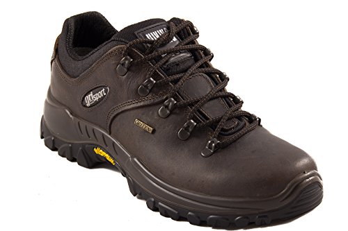 Grisport Damen und Herren,Unisex Trekkinghalbschuh,Zugstiegsschuh,Wanderhalbschuh,wasserabweisend,Leder,Dunkelbraun, EU 37 von Grisport