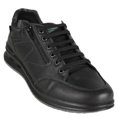 Grisport Mokassins aus Leder, wasserdichte Stiefel, herausnehmbare Einlegesohle und rutschfeste Gritex-Sohle, Schnürsenkel und Reißverschluss, Schwarz , 41 EU von Grisport