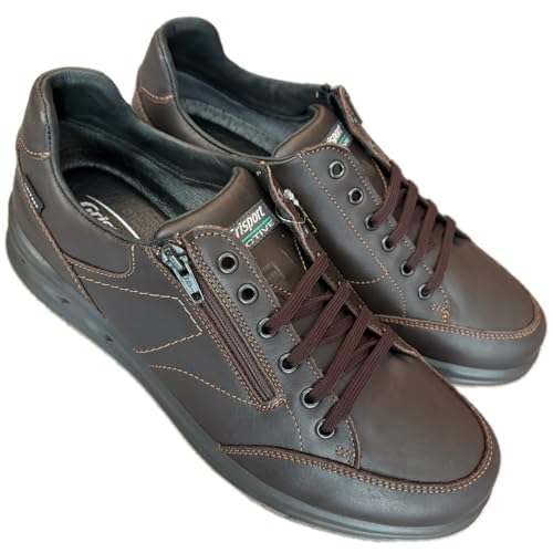 Grisport Mokassins aus Leder, wasserdichte Stiefel, herausnehmbare Einlegesohle und rutschfeste Gritex-Sohle, Schnürsenkel und Reißverschluss, T Moro, 44 EU von Grisport