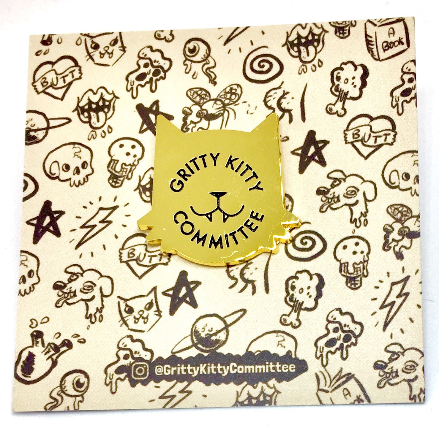 Gritty Kitty Komitee Pin von GrittyKittyCommittee