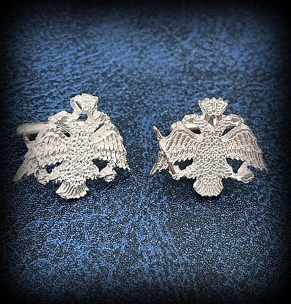 Manschettenknöpfe, Doppeladler, Aus 925Er Silber | Made To Order von Grivakos
