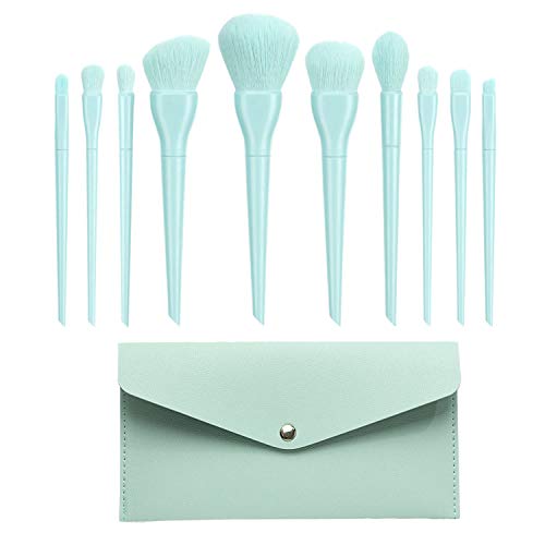 Griwiuiowe 10 StüCk Make Up Pinsel Set Lidschatten Blending Eyeliner Wimpern Brauen Pinsel Synthetisches Haar Makeup Pinsel Kit Blau von Griwiuiowe